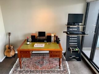 Old meets new in perfect harmony. #wfh #standingdesk #sitstanddesk #homeoffice